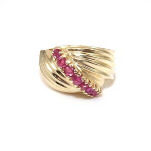 14K Yellow Gold Natural Ruby Ring Size 7